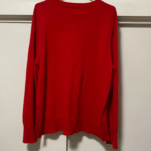 Time and Tru long sleeve red crew neck sweater w/hearts, size XXXL - Picture 9 of 12
